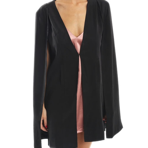 MINKPINK Jackets & Blazers - NWT Mink Pink girl boss longline black cape MINKPINK Jackets & Blazers - NWT Mink Pink girl boss longline black cape